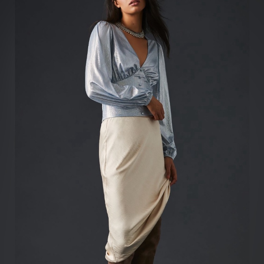 Flat White by Anthropologie Size:Xl Color:Blue Band elastic bottom! Nice! NWT!